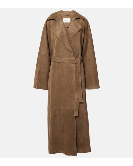 Magda Butrym Natural Suede Wrap Coat