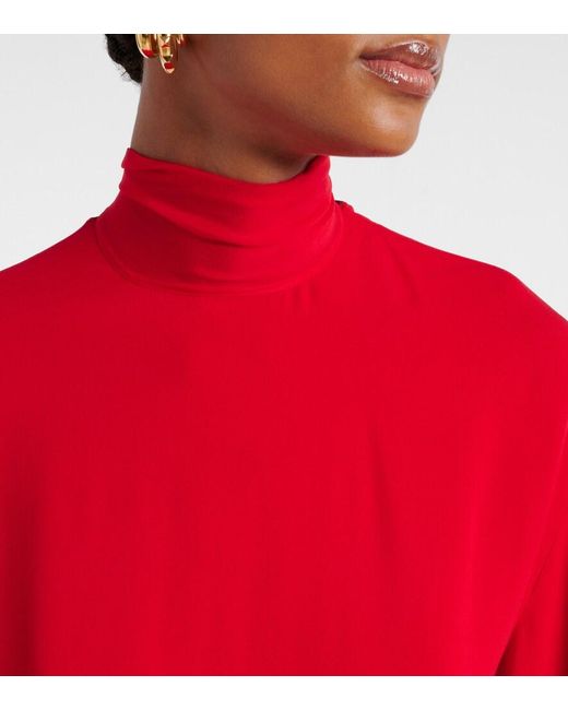 Valentino Red Wool And Silk Georgette Shirt