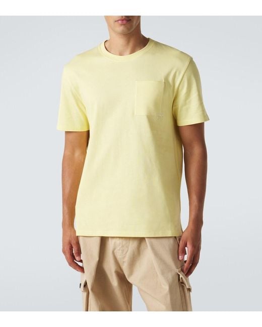 Loewe Yellow Logo Embroidered Cotton T-Shirt for men