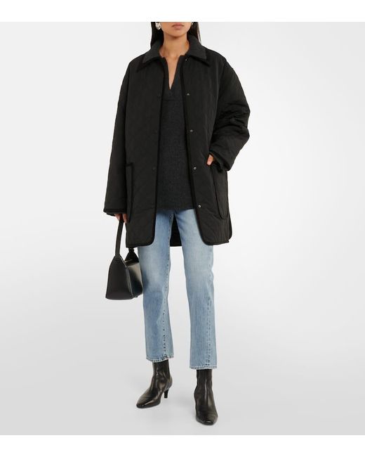 Totême  Blue Twisted Seam Mid-Rise Straight Jeans