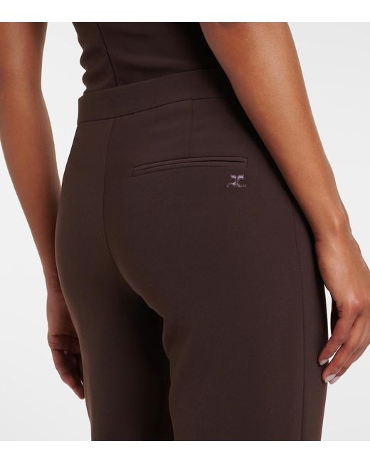 Courreges Brown High-Rise Flared Pants