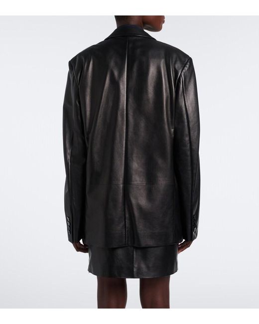 Gucci Black Double-Breasted Leather Jacket