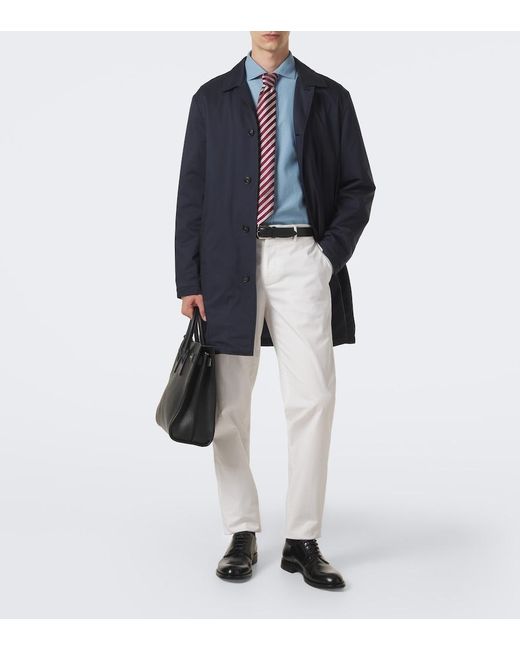 Canali Blue Car Coat for men