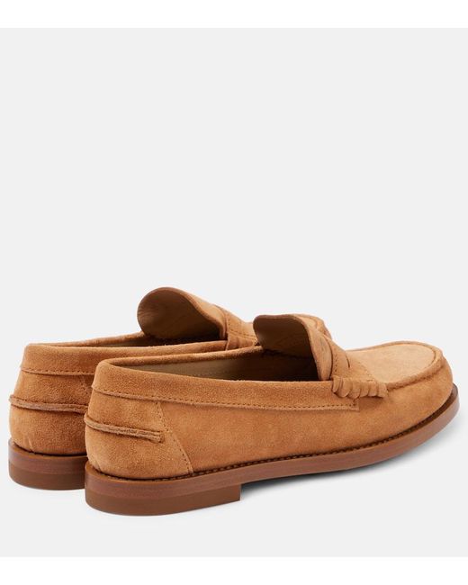 Tod's Brown Gommino Suede Penny Loafers