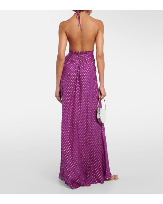 Johanna Ortiz Purple Silk-blend Maxi Dress