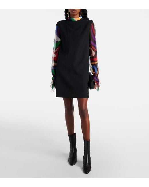 Emilio Pucci Blue Marmo Silk Cady Shift Dress