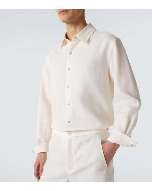 God's True Cashmere Natural Linen Shirt With Moonstone for men