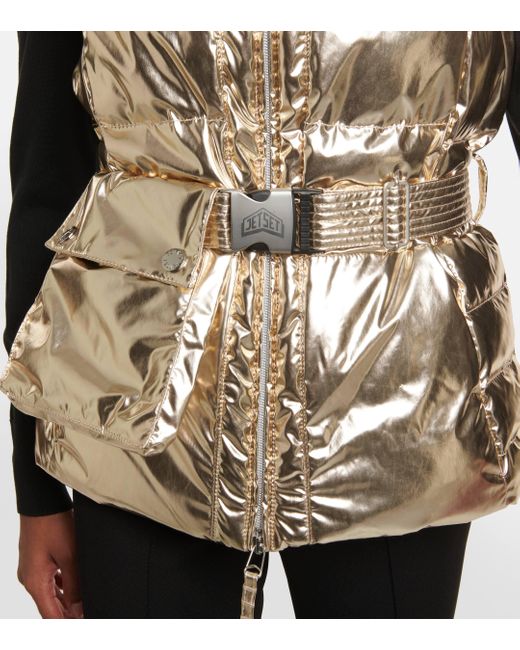 Metallic gold shop puffer vest
