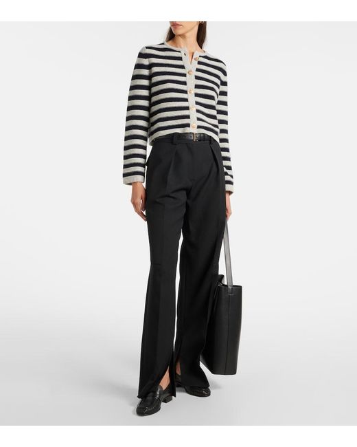 Jardin Des Orangers Blue Striped Wool And Cashmere Cardigan