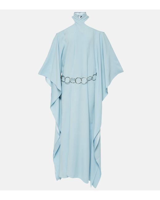 ‎Taller Marmo Blue Mambo Halterneck Crepe Kaftan