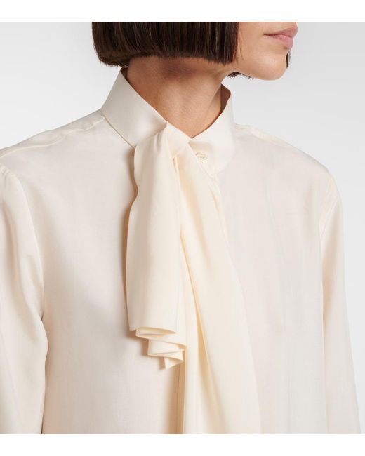 Givenchy Natural Bow-Detail Silk Blouse