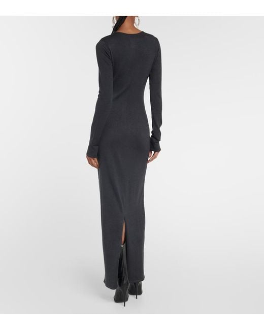 Magda Butrym Blue Cutout Silk Maxi Dress
