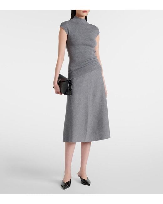 Jardin Des Orangers Gray Wool Mockneck Top