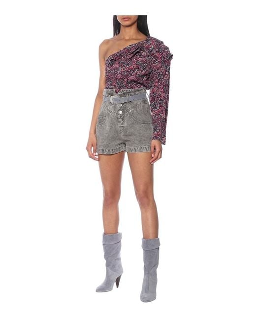 Isabel Marant Purple Rafiki Stretch-Silk Top