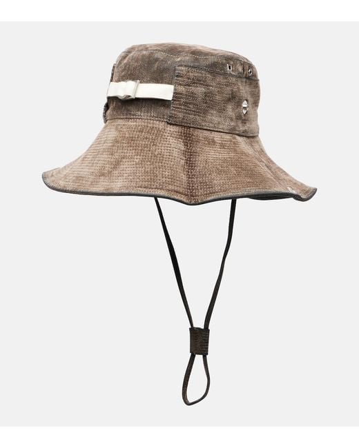 Jacquemus Natural Bob De-Nimes Velvet Bucket Hat