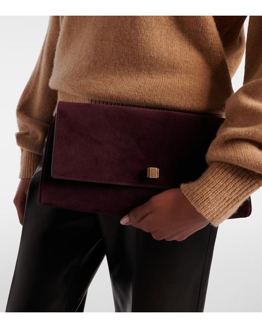 Khaite Purple Audrey Suede Clutch