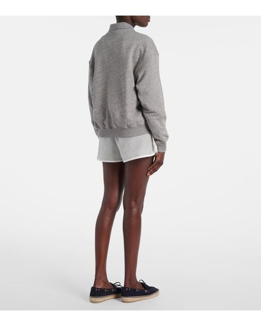 Polo Ralph Lauren Gray Cotton-Blend Polo Sweatshirt