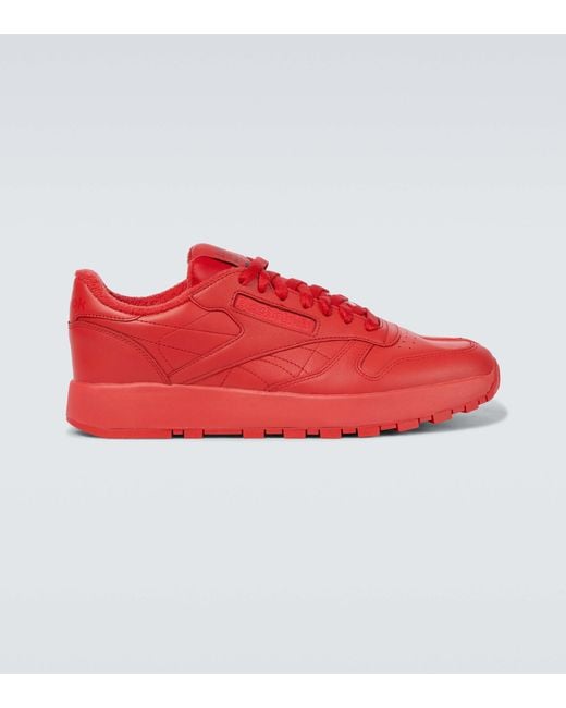 Maison Margiela Red X Reebok Project 0 Classic Leather Tabi Sneakers for men