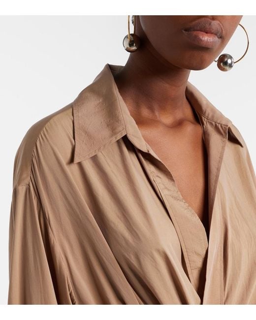Isabel Marant Natural Keren Gathered Wrap Top
