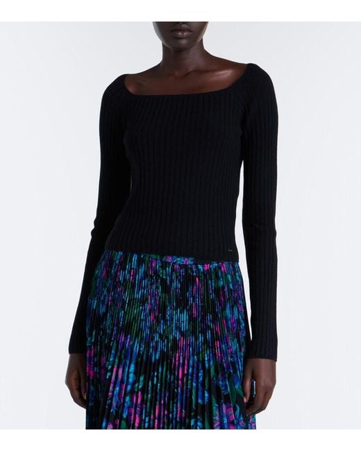 Gucci Black Ribbed-Knit Wool And Cashmere Sweater