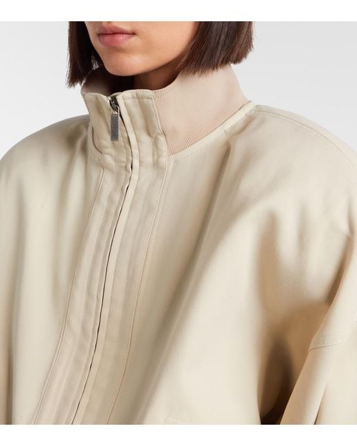 Gucci Natural Cotton Poplin Bomber Jacket