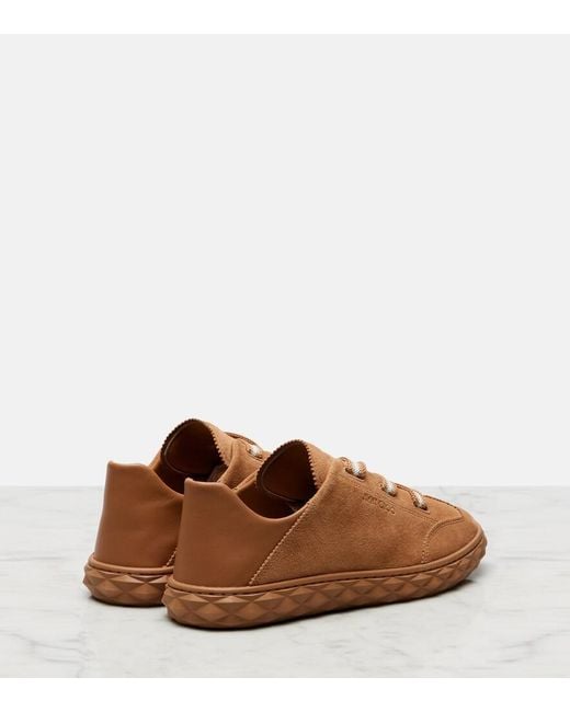 Jimmy Choo Brown Diamond Light Flex Suede Sneakers