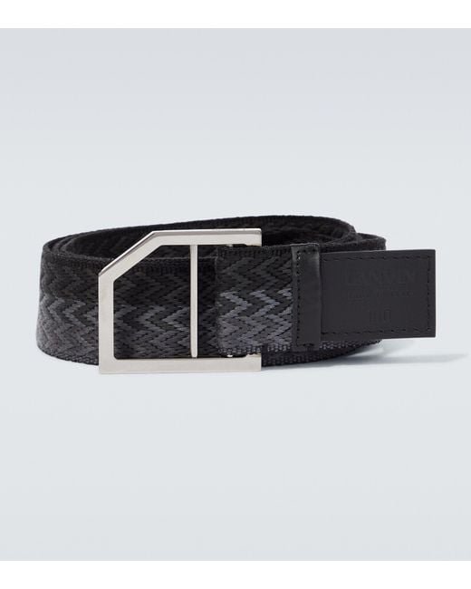 Lanvin Black Curb Woven Belt for men