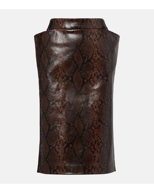 Stella McCartney Brown Snake-Effect Midi Skirt