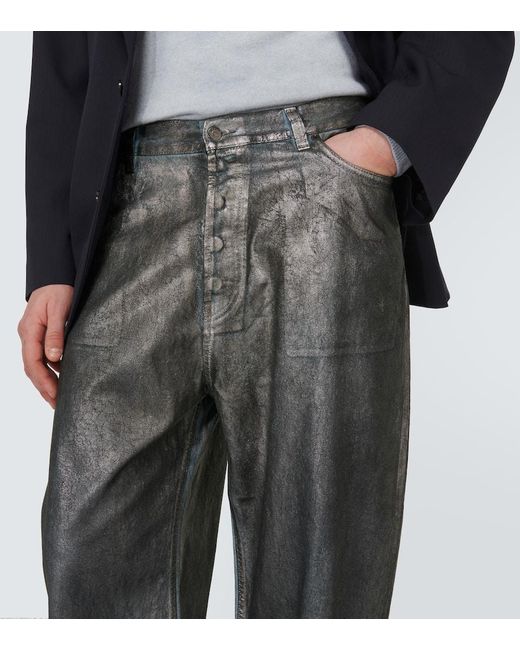 Jeans metallizzati a gamba larga di Acne in Gray da Uomo