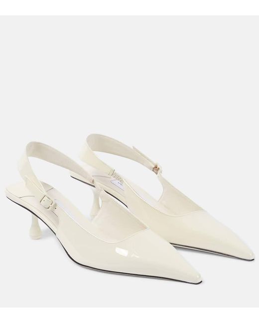Pumps slingback Amel 50 in vernice di Jimmy Choo in White