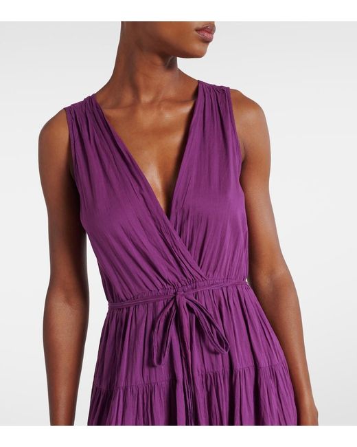 Velvet Purple Marilyn Cotton Voile Midi Dress