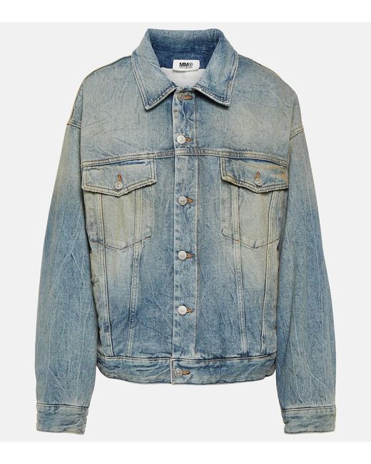 MM6 by Maison Margiela Blue Padded Denim Jacket
