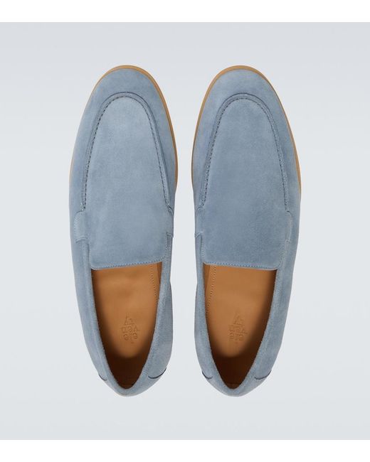 Eleventy Blue Suede Loafers for men