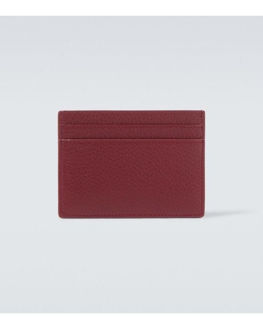 Saint Laurent Red Tiny Cassandre Leather Card Holder for men