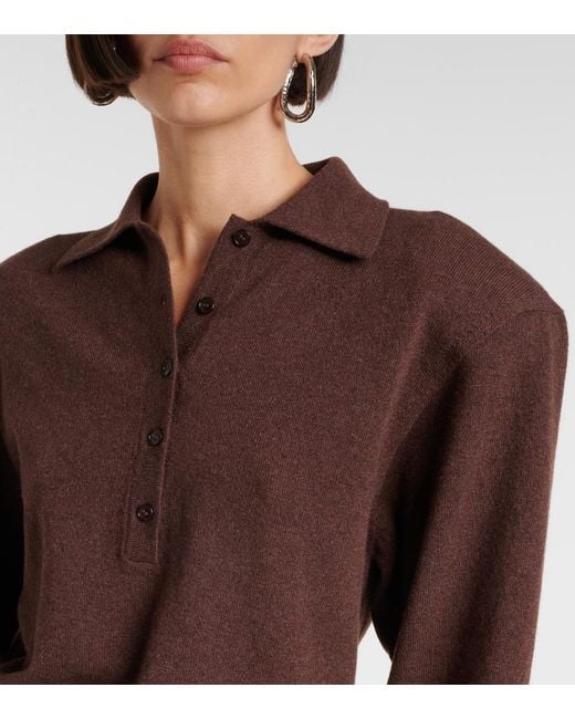 Stella McCartney Brown Cashmere And Wool Polo Sweater
