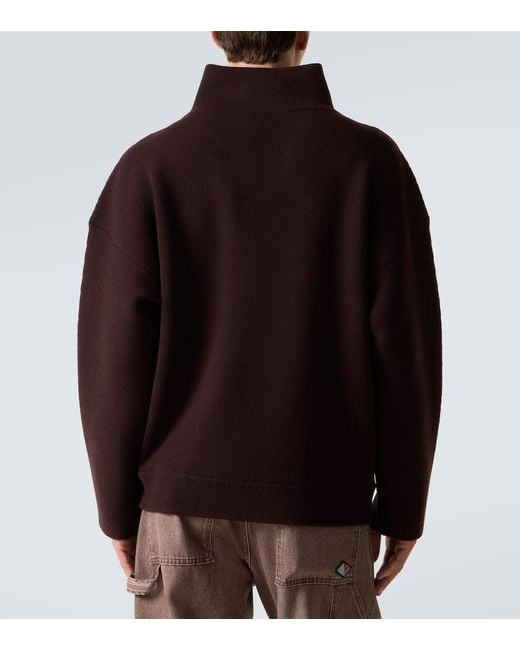 Bottega Veneta Brown Ribbed-Knit Wool Sweater for men