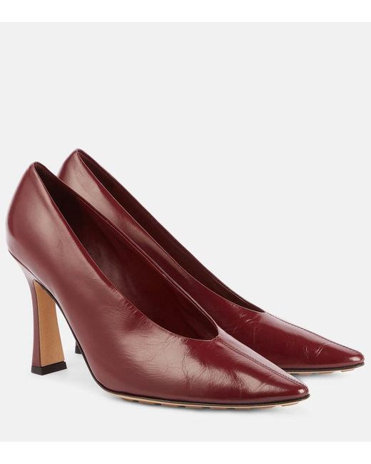 Bottega Veneta Red Sofia 90 Leather Pumps
