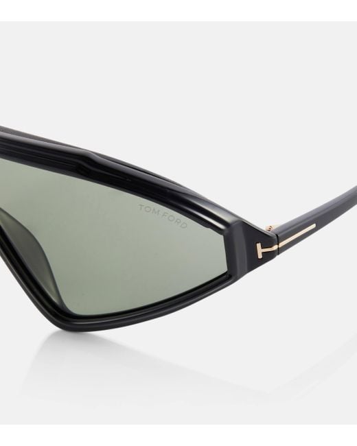 Tom Ford Black Lorna Thin Oval Sunglasses