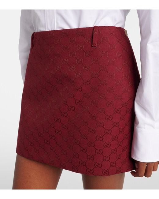 Gucci Red Original Gg Canvas Mini Skirt