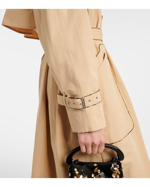 Dries Van Noten Natural Cotton Poplin Trench Coat