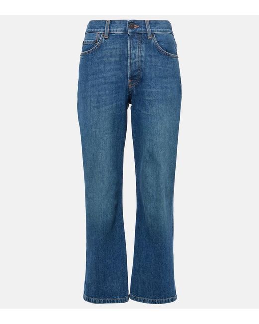 Jean Droit Lesley A Taille Mi-Haute The Row en coloris Blue