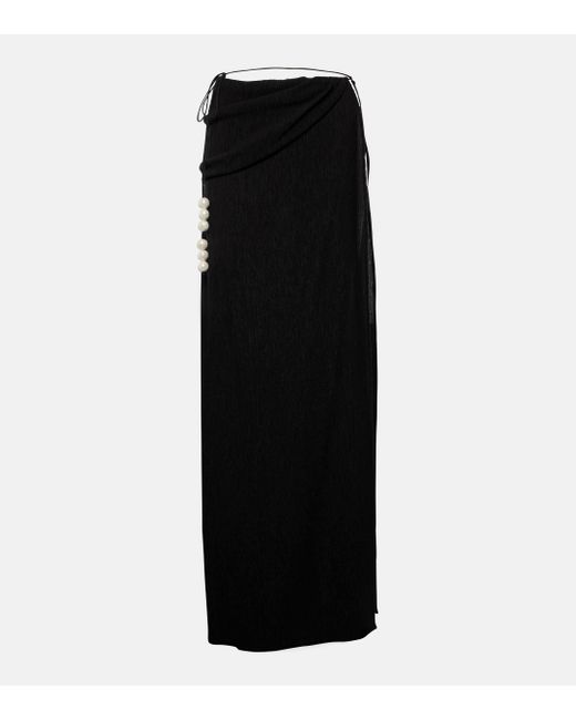 Magda Butrym Black Embellished Maxi Skirt