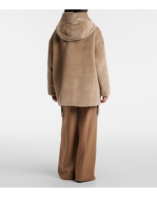 Max Mara Brown Olivia Reversible Alpaca And Wool Down Jacket