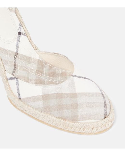 Burberry White Lf Mews 90 Espadrille Wedges