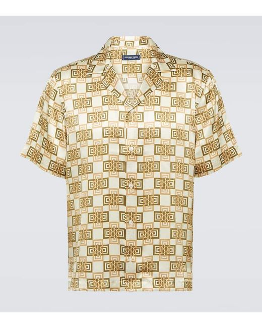 Frescobol Carioca Bedrucktes Hemd Roberto aus Seide in Metallic für Herren
