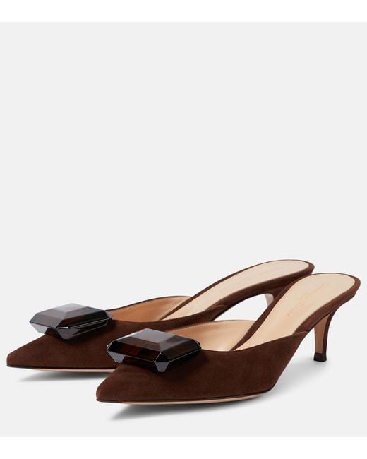 Gianvito Rossi Brown Jaipur Suede Mules