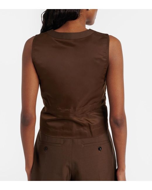 Sacai Brown Paneled Vest