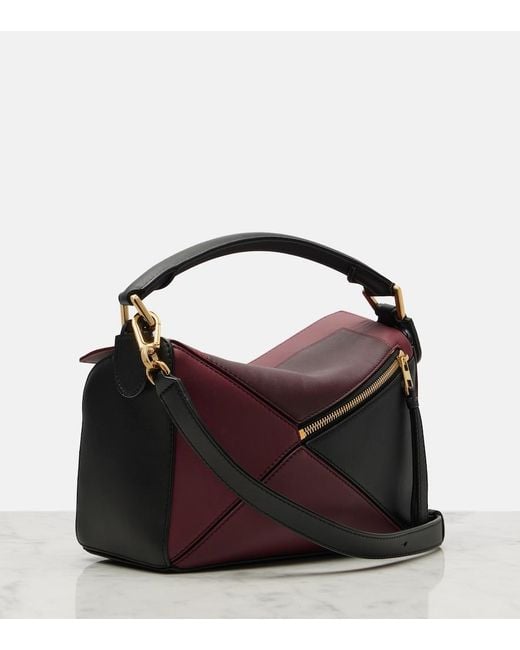 Loewe Black X Albers Puzzle Small Leather Top-Handle Bag