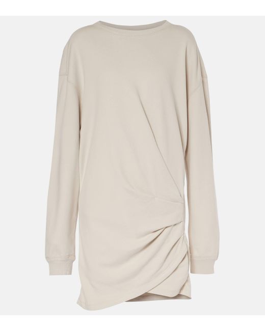 Isabel Marant Natural Pipper Draped Cotton Jersey Minidress