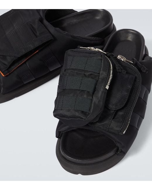 Sacai Black Pockets Slides for men